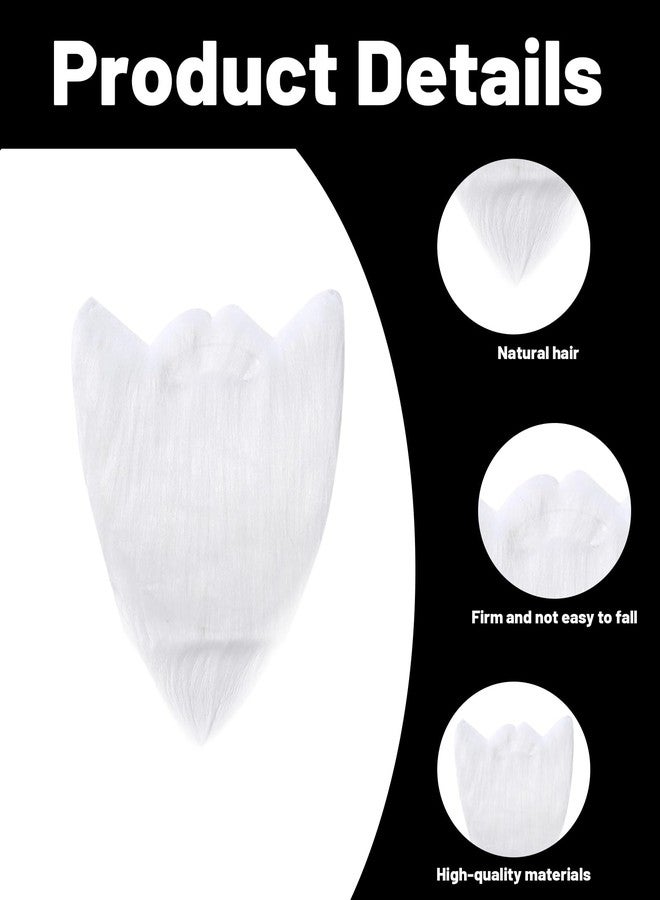 RupeeRise 2 Pcs Fake Beard, Fake Mustache Set, Stick On Moustache for Halloween Costume Masquerade Party （Black and White25*20cm/9.84 * 7.87in） - Image 3